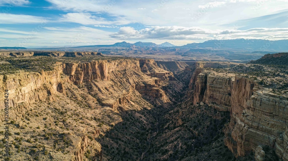 Dramatic Rugged Landscape with Deep Canyons and Rocky Terrain Dramatic Rugged Landscape with Deep Canyons and Rocky Terrain