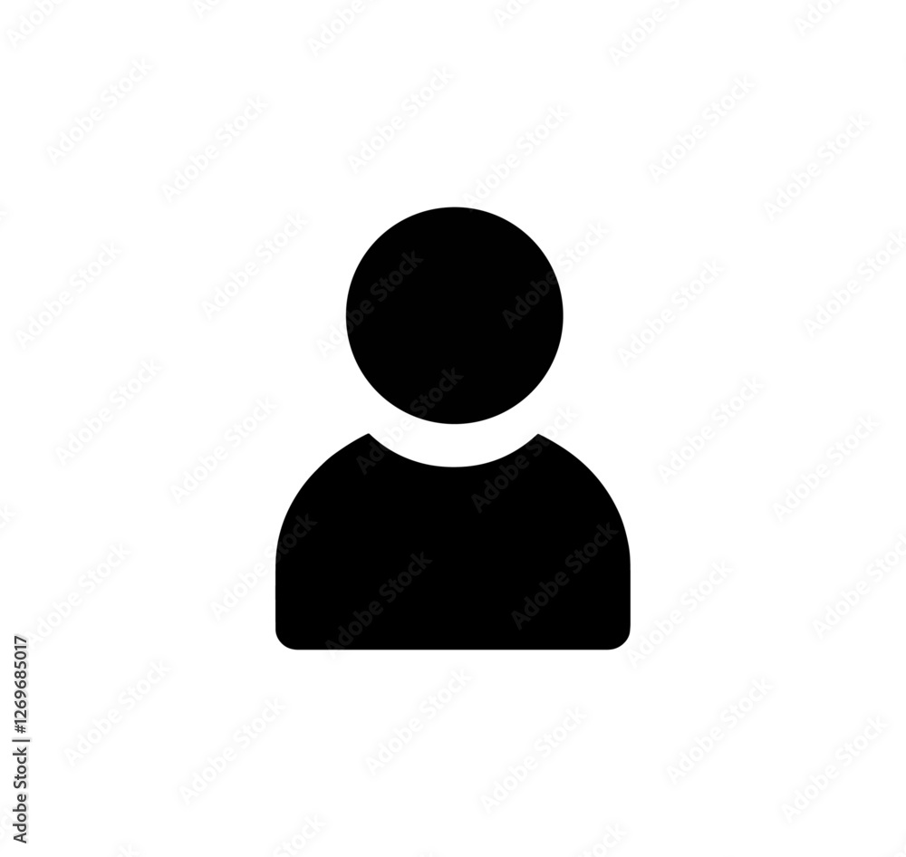 User profile icon, vector, black on white background. User profile icon, vector, black on white background.