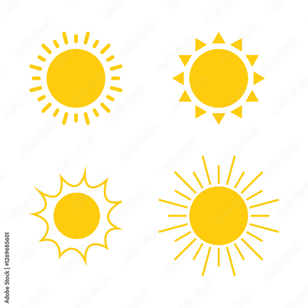 Fototapeta premium set of sun icons
