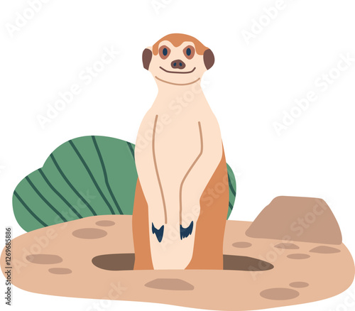 Ferret picking out of burrow