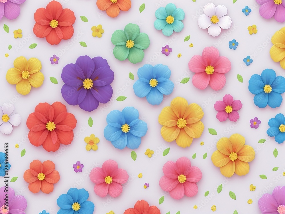 Textile summer flowers seamless colorful pattern background Textile summer flowers seamless colorful pattern background