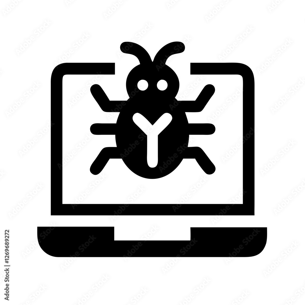 Clean Malware Warning Vector Icon - Cybersecurity Symbol for Antivirus Alerts, Phishing Prevention, Secure UI. Clean Malware Warning Vector Icon - Cybersecurity Symbol for Antivirus Alerts, Phishing Prevention, Secure UI.