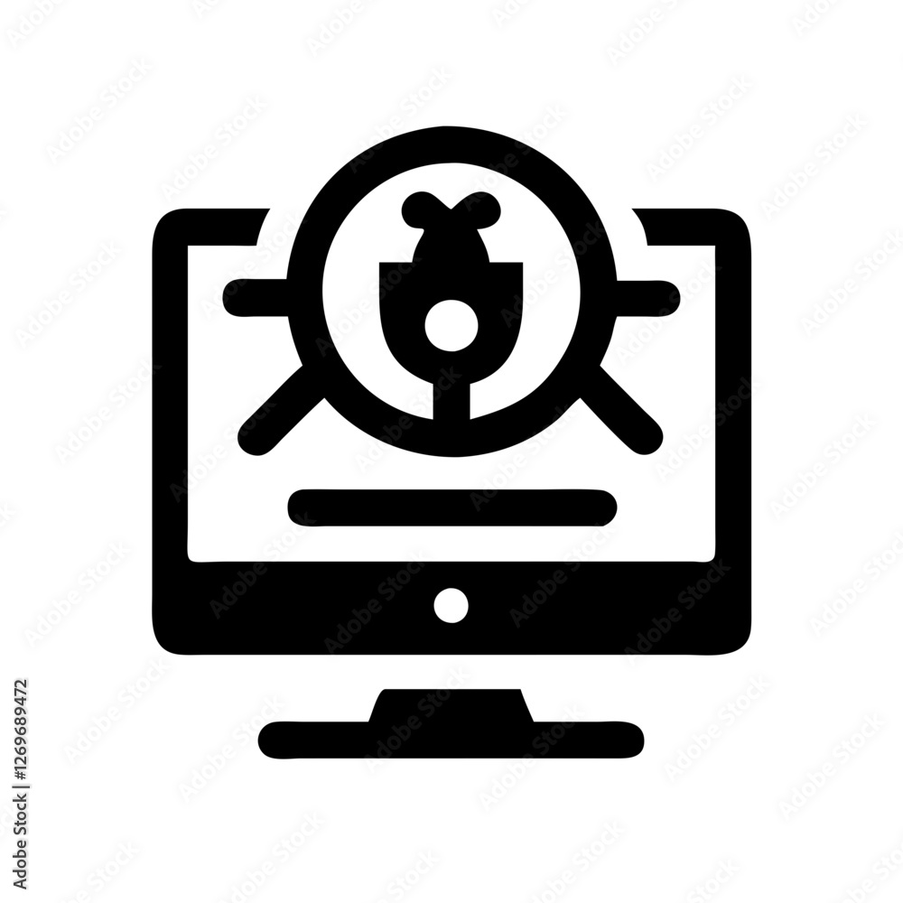 Clean Malware Scan Vector Icon - Cybersecurity Symbol for Antivirus Tools, System Protection, Threat Detection. Clean Malware Scan Vector Icon - Cybersecurity Symbol for Antivirus Tools, System Protection, Threat Detection.