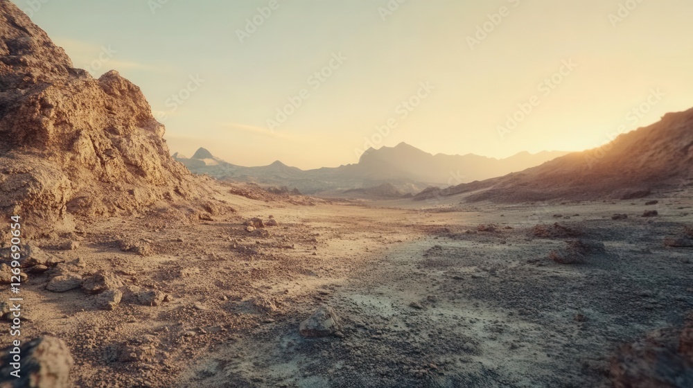 Mars Landscape Wallpaper Background with Dusty Red Terrain and Vast Alien Horizon Mars Landscape Wallpaper Background with Dusty Red Terrain and Vast Alien Horizon