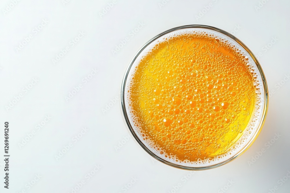 Mimosa Cocktail in Champagne Flute with Fresh Orange Slice and Bubbles on White Background Mimosa Cocktail in Champagne Flute with Fresh Orange Slice and Bubbles on White Background
