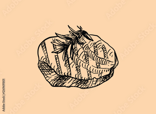 Illustration of an Meat Grill Drawing