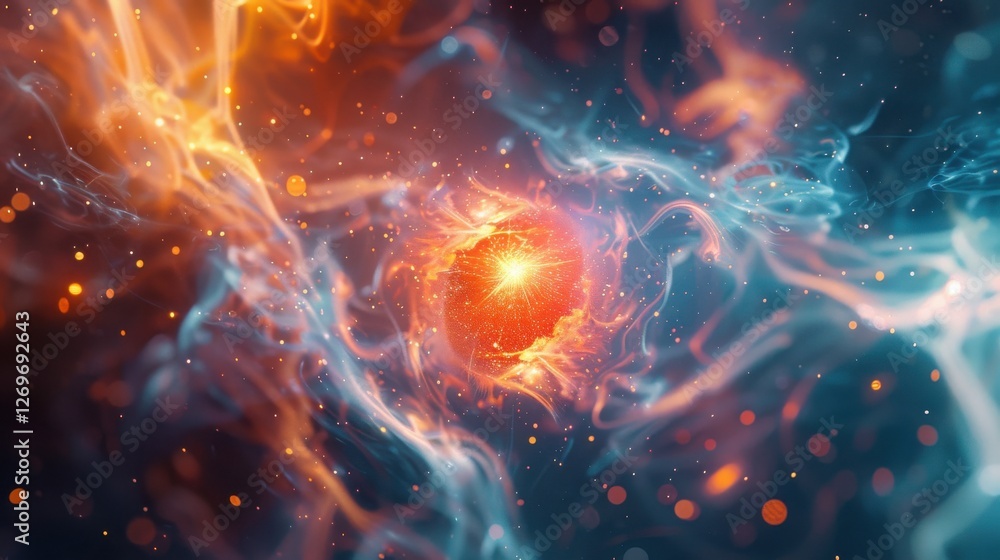 Vibrant Cosmic Explosion in Bright Colors Capturing the Beauty of Space and Nebulae Vibrant Cosmic Explosion in Bright Colors Capturing the Beauty of Space and Nebulae
