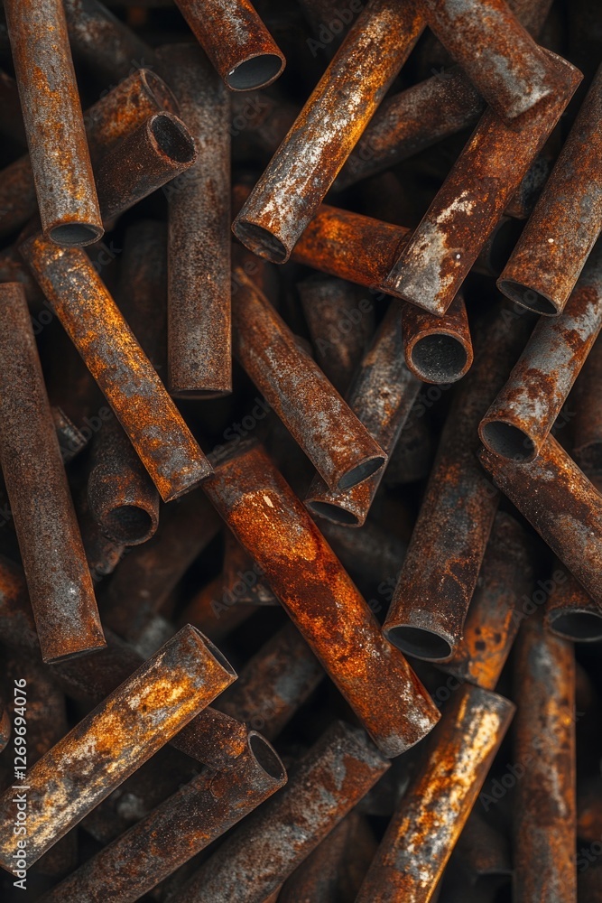 Rusty Metal Pipes on Table
