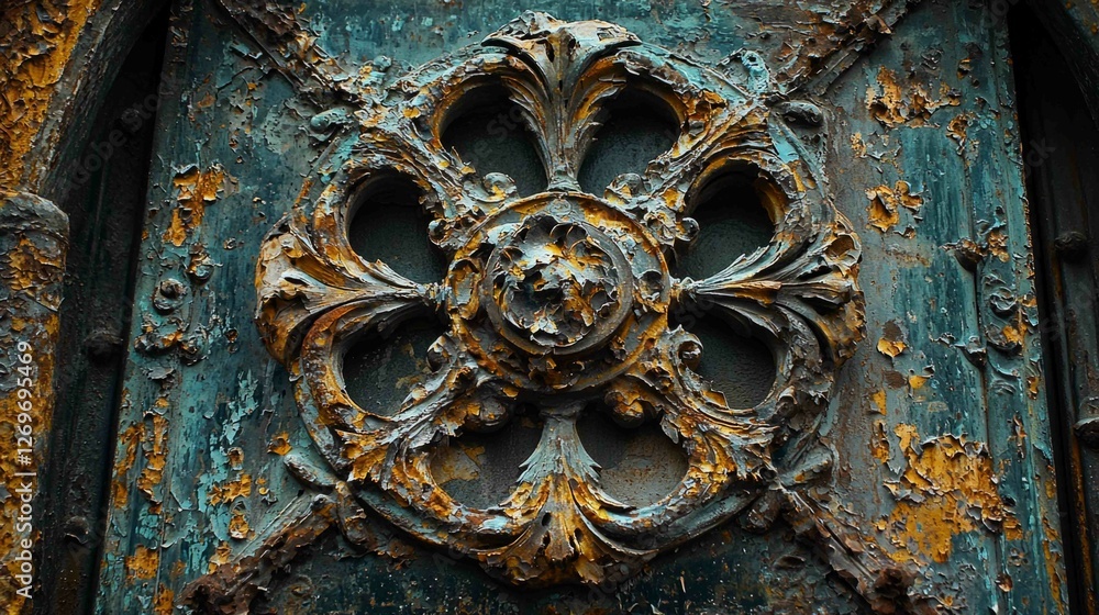 Obraz premium High Resolution Rusted Metal Surface with Peeling Paint Texture