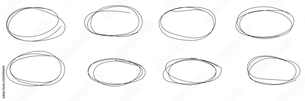 Hand drawing different circles isolated on the transparent background, Handwritten red circle. For marking text, numbers, marker pen, pencil, logo, hand-drawn doodle grunge circle highlights . Hand drawing different circles isolated on the transparent background, Handwritten red circle. For marking text, numbers, marker pen, pencil, logo, hand-drawn doodle grunge circle highlights .