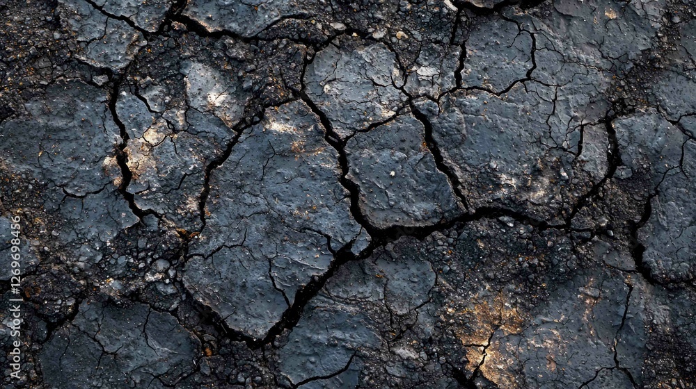Aged Cracked Asphalt Surface in Macro Shot for Textured Background Aged Cracked Asphalt Surface in Macro Shot for Textured Background