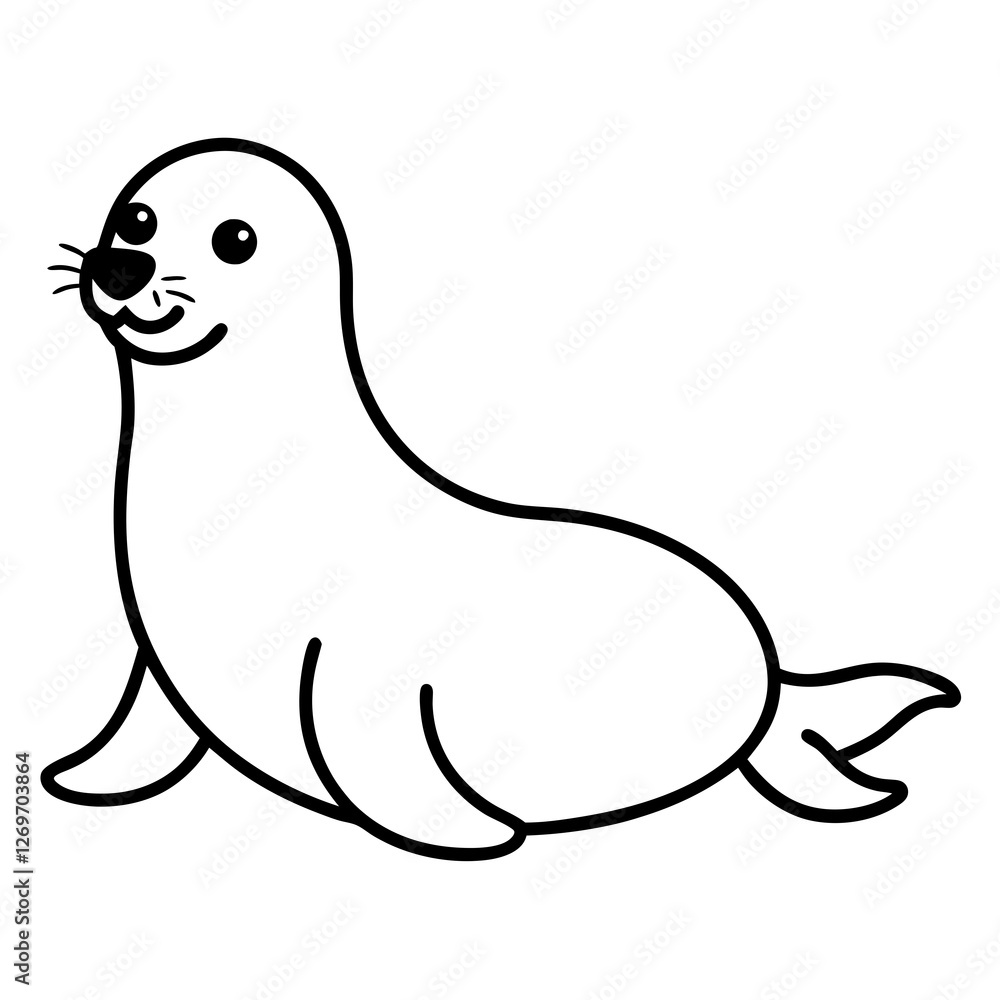 seal cartoon isolated on white seal cartoon isolated on white