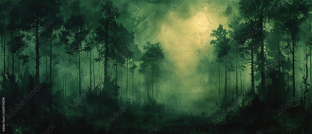 Fototapeta premium forest, forest in green tones