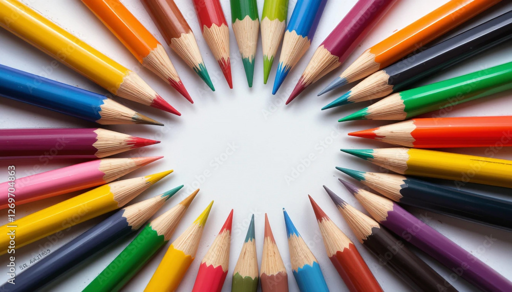Fototapeta premium colored pencils isolated on white background