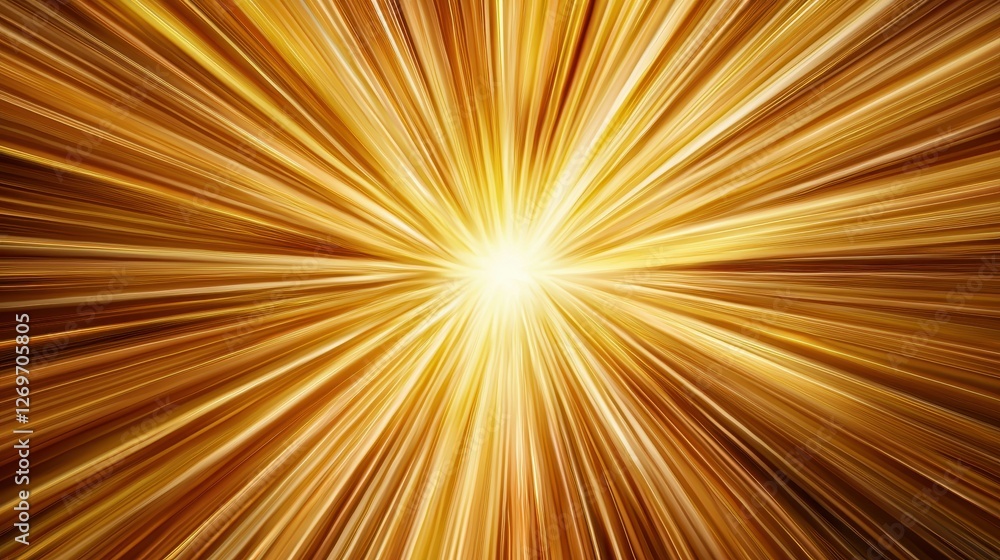 Obraz premium Bright Golden Light Rays Burst Effect for Abstract Background Use
