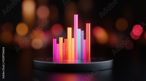 Colorful Data Visualization with Bars Representing Statistics