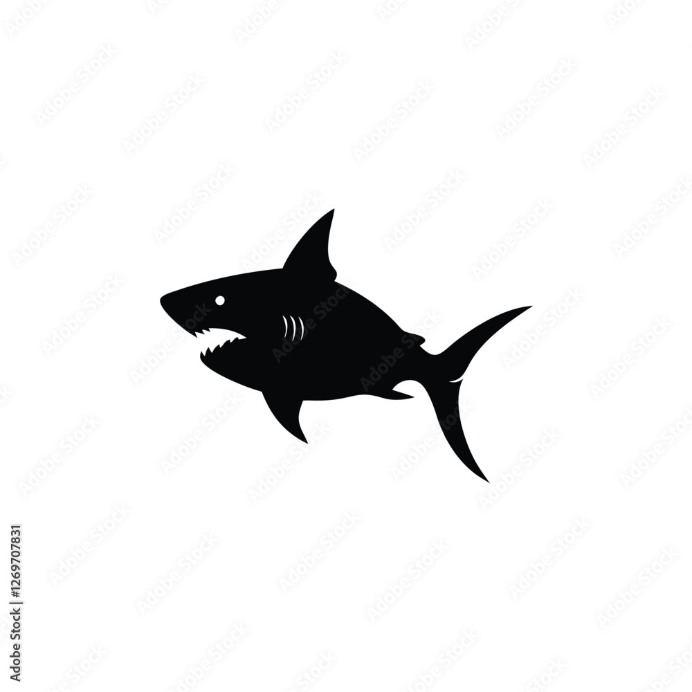 Fototapeta premium Shark vector silhouette illustration