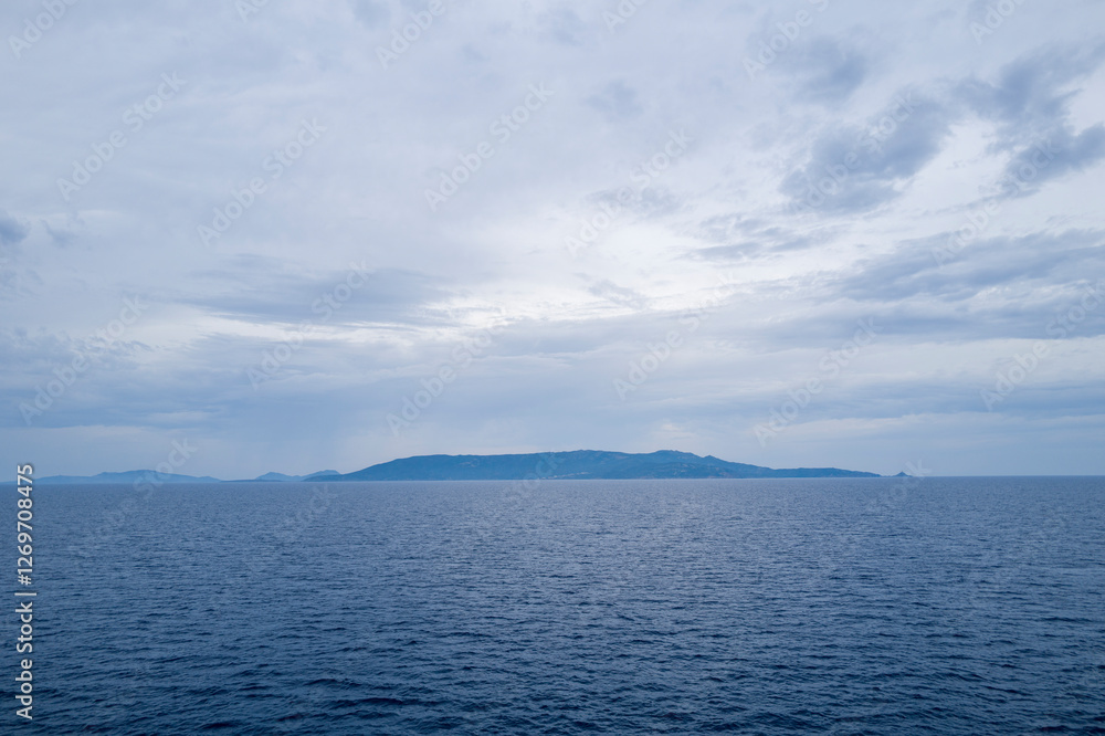 Arrival in Sardinia seen by boat in Europe, Italy, Sardinia, in summer, on a sunny day. Arrival in Sardinia seen by boat in Europe, Italy, Sardinia, in summer, on a sunny day.