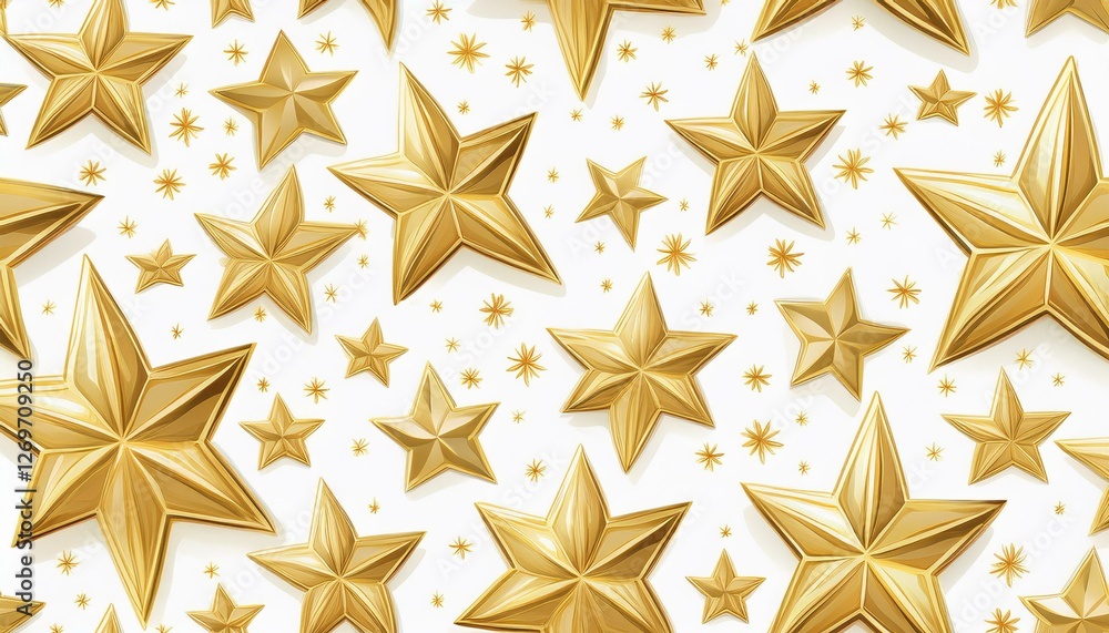 Obraz premium gold star seamless pattern on white background