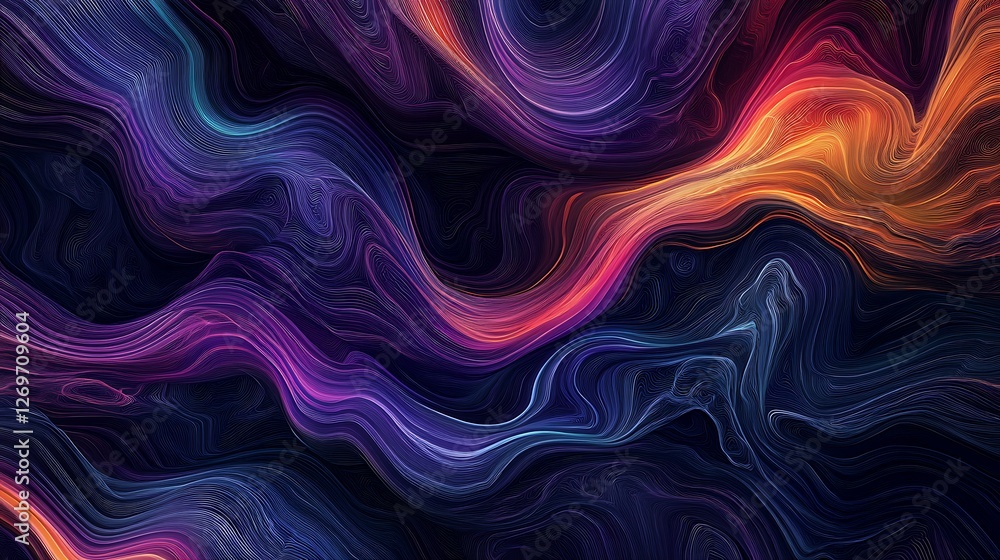 Fototapeta premium Minimalist Glossy 3D Wave with Elegant Gradient Effect Background