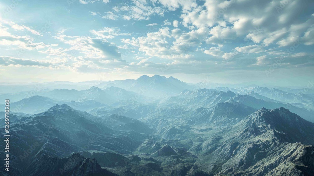 Fototapeta premium Panoramic View of Rugged Highland Terrain Under Dramatic Sky