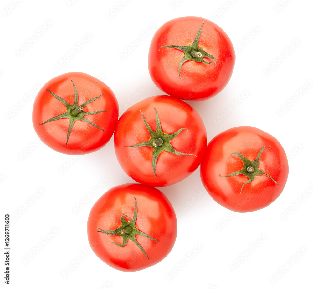 tomato group path isolated on white top view tomato group path isolated on white top view