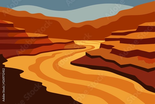desert landscape with mountains