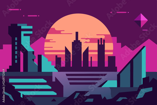 abstract city skyline