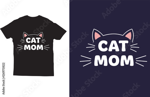 Cat mom t shirt design vector