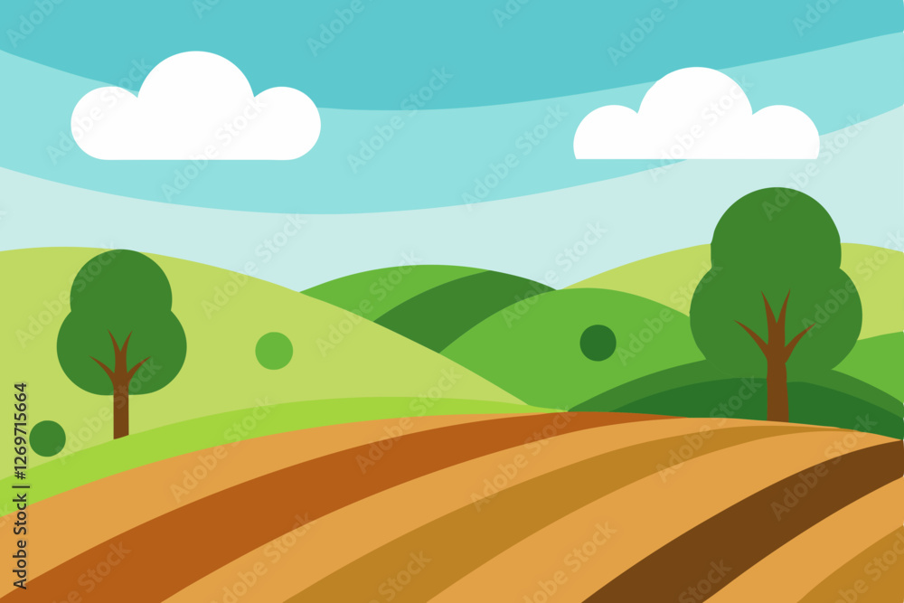 Obraz premium summer landscape with trees