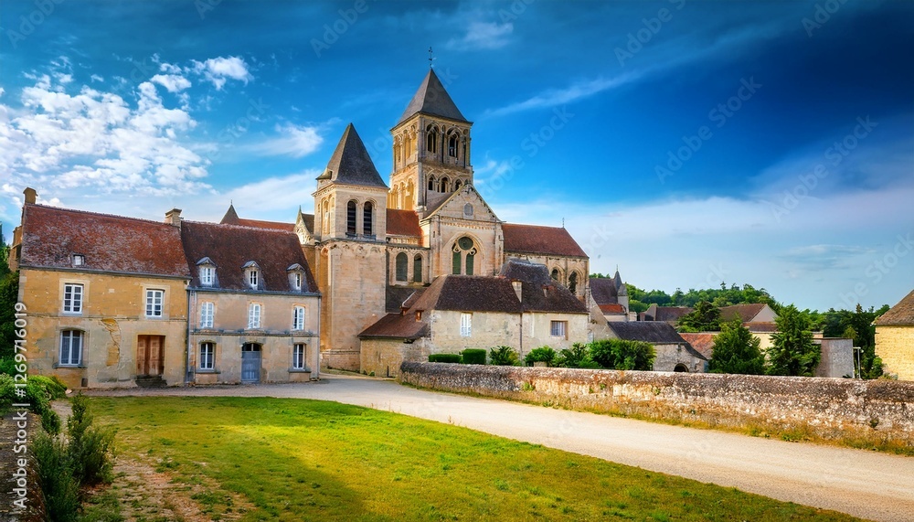 Fototapeta premium historic town of vezelay with famous abbey burgundy france