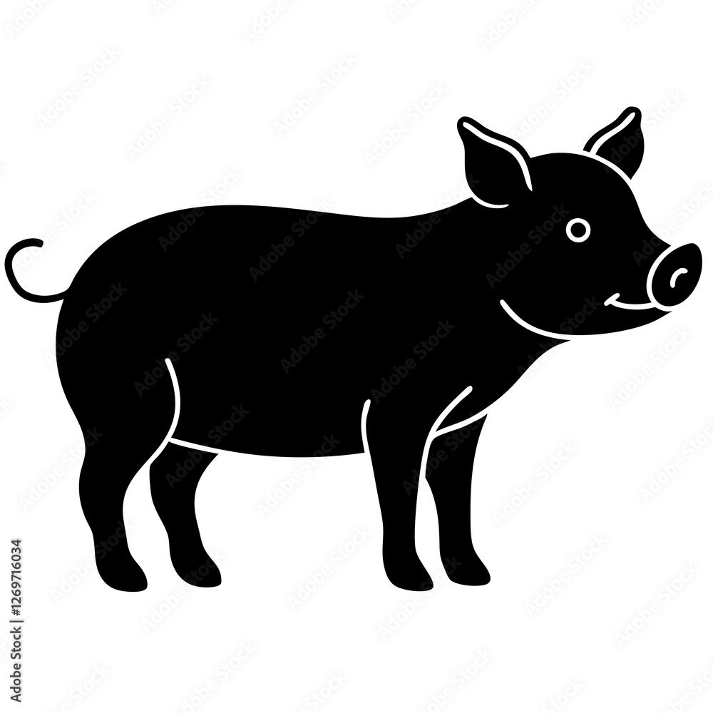 Fototapeta premium vector illustration of a pig