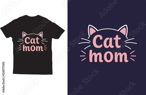 Cat mom t shirt design vector