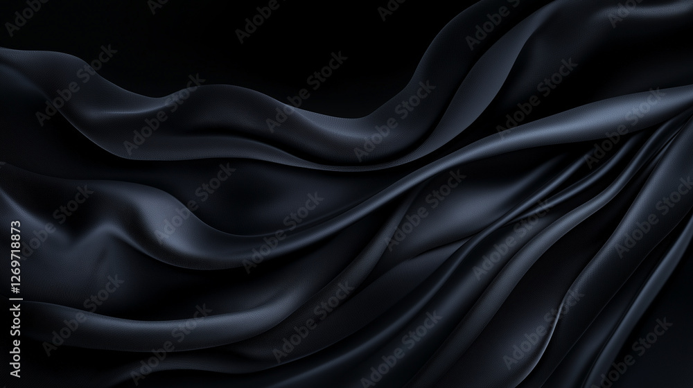 Obraz premium A long piece of black fabric with a pattern