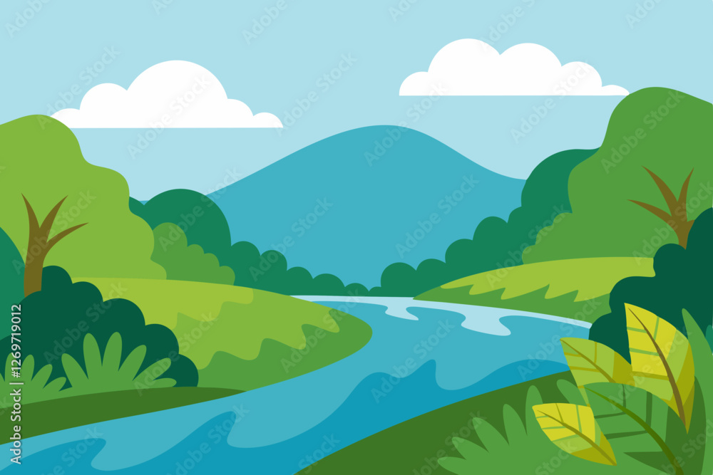 landscape with river landscape with river