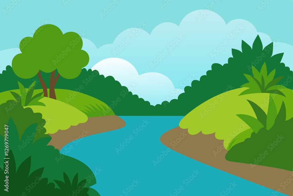 landscape with river landscape with river