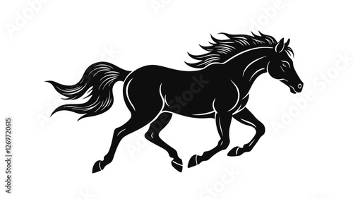 horse run fast vector illustration