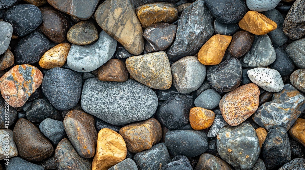 Serene Macro of Individual Stones Arranged on Gravel Surface Serene Macro of Individual Stones Arranged on Gravel Surface