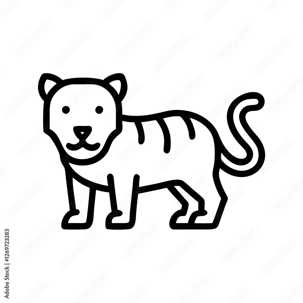 Fototapeta premium vector illustration of cartoon tiger