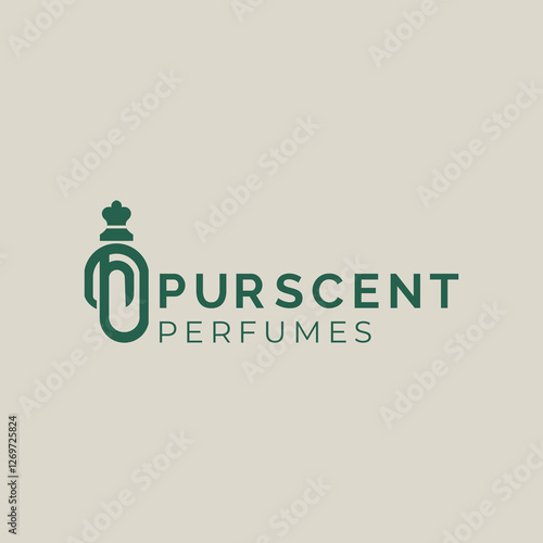 Elegant perfume logo featuring a stylized letter P, perfect for luxury branding, beauty products, and fragrance businesses