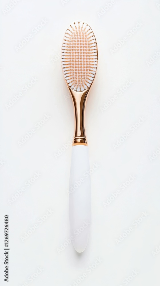 Elegant Rose Gold and White Oval Hairbrush Elegant Rose Gold and White Oval Hairbrush