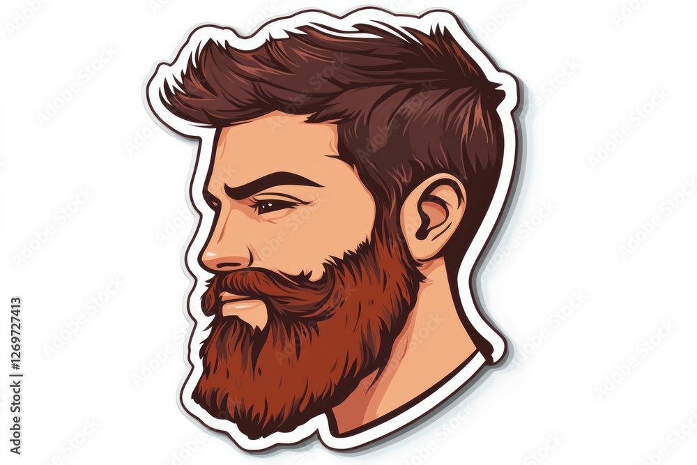 This artistic rendering shows a bearded man with sharp features, providing a strong and confident presence that resonates with modern masculinity and style choices. This artistic rendering shows a bearded man with sharp features, providing a strong and confident presence that resonates with modern masculinity and style choices.