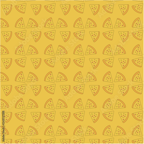  seamless pattern with pizza, vector illustration, eps 10