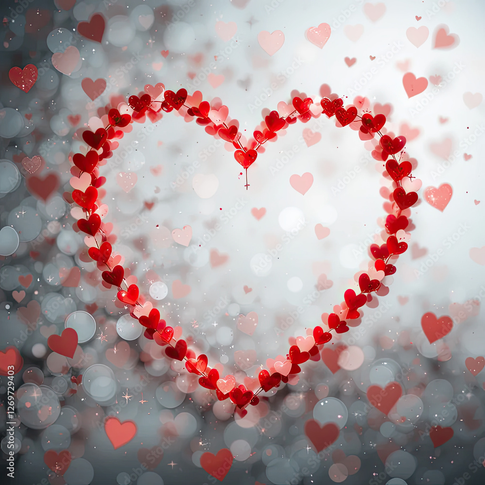 Obraz premium red hearts on white