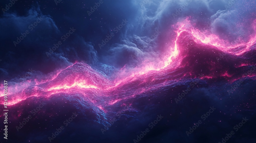 A vibrant cosmic scene showcasing swirling clouds of blue and pink, creating an ethereal and dreamy atmosphere in the vastness of space. A vibrant cosmic scene showcasing swirling clouds of blue and pink, creating an ethereal and dreamy atmosphere in the vastness of space.
