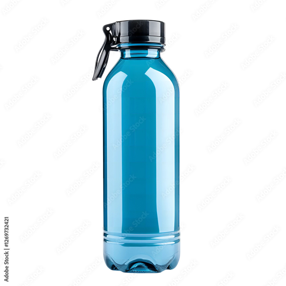Sleek Blue Plastic Water Bottle with Carry Loop Hydration Fitness Sports Drink Container Sleek Blue Plastic Water Bottle with Carry Loop Hydration Fitness Sports Drink Container