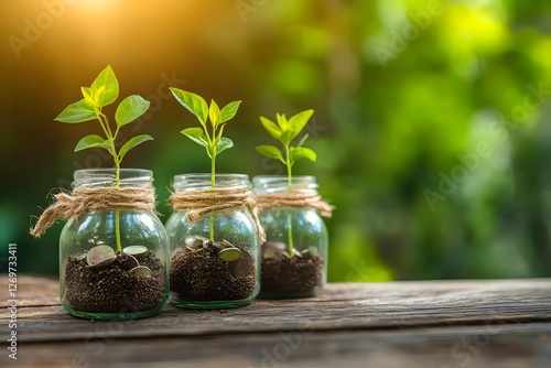 Eco-Friendly Crowdfunding: Growing Sustainable Investments for a Greener Future.  Entrepreneurs pitching to investors for a sustainable business venture.

