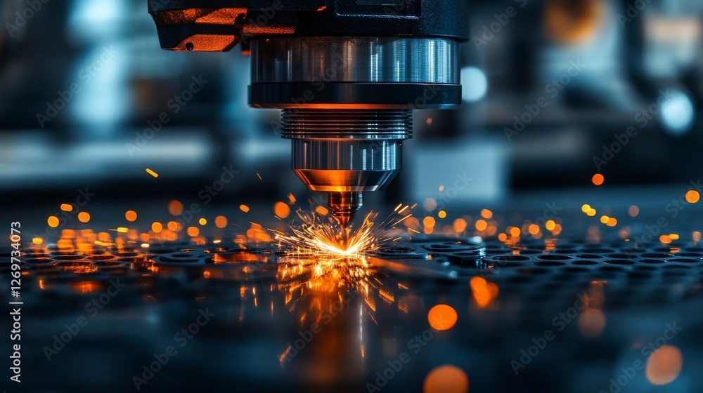An advanced milling machine for industry, crafting metal components with exceptional precision An advanced milling machine for industry, crafting metal components with exceptional precision
