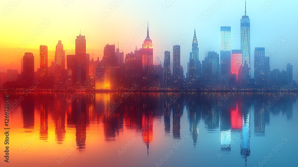 Fototapeta premium Futuristic skyscraper glowing full moon high resolution hd image