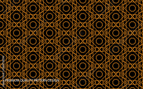 Ornate Decorative Geometric Design, Royalty-Free Seamless Pattern with Vector Design.
